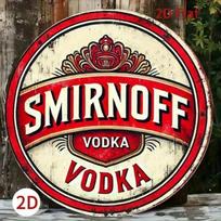 Metal Sign Wall Art Vintage Smirnoff Vodka Poster 8 Inch Round Tin Sign for Bar Retro Decor