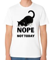 Nope Not Today Funny Cat Graphic Unisex T-Shirt Cute Sarcastic Tee S