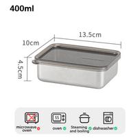 2000ML/1000ML/800ML/400ML Maisto laikymo indas Nerūdijančio plieno Mini virtuvės laikymo dėžutė su sandariu dangteliu Virtuvės reikmenys gray