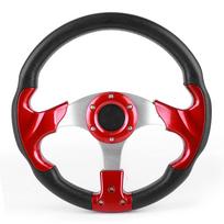 320mm12.5in Lenktyninio automobilio vairas su signalo mygtuku PVC Raudonos spalvos Universali modifikuota dalis gray