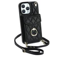 Crossbody Wrist Strap Leather Phone Case for IPhone 13 12 Mini 16 15 14 11 Pro XS Max XR 7 8 Plus Wallet with Card Holder  Cover For iPhone 14