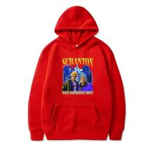 Scranton Loose casual hoodie men The Office Dunder Mifflin Dwight Tv Show Scranton Polar fleece hoodie sweatshirt men trend tops S red