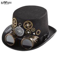 Originalios rankų darbo sunkiojo metalo pavarų kepurė Kompasas kniedės Magic Hat vakarėlio dekoravimas akiniai kepurės kepurės Cosplay Halloween Fancy M(56-58cm)