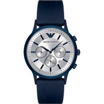 Emporio Armani Renato Sidabrinis Silikoninis/Guminis Vyriškas Kvarcinis Laikrodis AR11026 sidabras