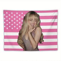 Sabrina Carpenter Music Tapestry Star Spangled Flag Pattern Wall Hanging for Home Patriotic Room Decor 74x94cm(29x37in)