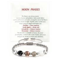 Moon Phase Bracelet for Women, Crystal Natural Moonstone Beaded Bracelets Meditation Relaxation Crystal Bracelet Jewelry Gifts Style A.