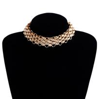Fashion Exaggerated Chunky Chain Necklace Multi-Layered Link Design Statement Jewelry for Women and Men Stylish Accessory ZW3239 One Size auksas
