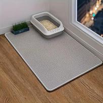 Extra Large Cat Litter Mat Double Layer Waterproof Litter Trapping Pad Non Slip Washable Litter Box Carpet Prevent Litter Spread (White,30x30) balta