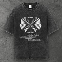 Mens Mirror Mind Oversized Cotton T Shirt Acid Washed Black Y2K Streetwear S-3XL S įvairiaspalvis