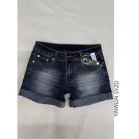 Women Dark Wash Rolled Hem Denim Shorts S mėlyna