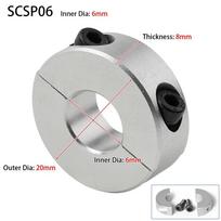6-20mm Dia Fixed Locking Limit Ring Open Type Aluminum Alloy Separate Optical Axis Clamp-Type Collar with Screws Hardware