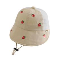 Breathable Mesh Sun Cap Summer Beach Hat Travel Kids Bucket Hat  Outdoor chaki