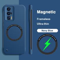 Camera Protection Tough Case for Xiaomi Poco F5 Pro F5Pro 5G Magnetic Wireless Charging Frameless Thin PC Hard Simple Back Cover Poco F5 Pro tamsiai mėlyna spalva