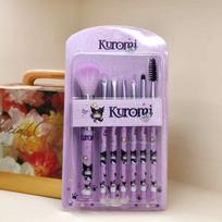 Kuromi 7-Piece Cartoon Makeup Brush Set - Foundation & Lip Tools violetinė