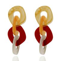 Statement Acrylic Long Link Chain Drop Earrings for Women Brincos Vintage Big Resin Geometric Dangle Earring Fashion Jewelry