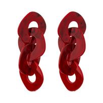 Fashion Statement Acrylic Long Link Chain Drop Earrings for Women Exaggerated Large Resin Geometric Dangle Earring Party Jewelry