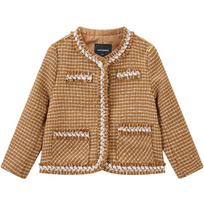 MiniPeace Girls' Brown Plaid Jacket 110