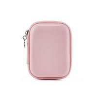 Hard Shell Digital Camera Case Mesh Pocket Camera Protective Cover  Data Storage rožinė