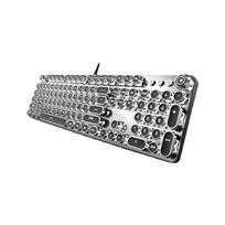 Punk mechaninė klaviatūra, Žaidimų laidinės klaviatūros, Juoda su baltu foniniu apšvietimu ir juodais jungikliais