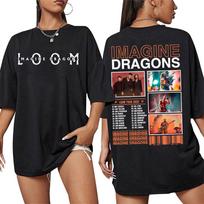 Imagine Dragons Loom World Tour T-shirt Men and Women Summer Cotton Clothing Short Sleeved Tee S