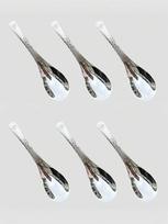 6 Pack Hammered Stainless Steel Soup Spoons Set – Elegant & Durable Premium Quality Kitchenware for Dining