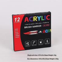 Acrylic Brush Markers Non Toxic Rich Colors For Drawing Crafting On Paper Glass Rock Canvas A6