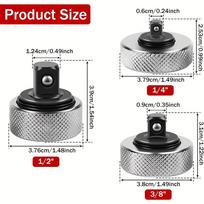 3pcs Adjustable Ratchet Wrench Set  Quick and Labor-saving Aluminum Alloy Small Portable Ratchet Wrench 1/2'' 3/8'' 1/4'' Socket