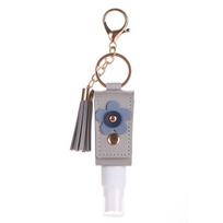 Europe and America 30ml Toner Portable Sub-bottling Leather Case Hand Sanitizer Bottle Leather Case Keychain pilka spalva