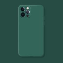 Fine Hole Silicone Case For IPhone 11 12 13 Mini 14 15 Pro Max 15 Plus X XS Max Full Camera Protective Matte Back Cover Case For iPhone 14 tamsiai žalia spalva