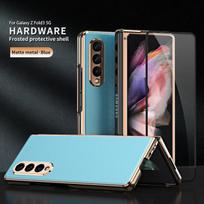 „Samsung Galaxy Z Fold 3 5g Case“ Techninė įranga Matinis apvalkalas Matinis Integruotas 360 Visiška apsauga Kietas dangtelis, skirtas Z Fold3 5g dangtelis For Galaxy Z Fold 3 mėlyna