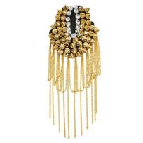 Tassel Epaulet Tassel Chain Rhinestone Accessories Ornamental Charming Decorate Shiny Temperament Shoulder Brooch auksinė