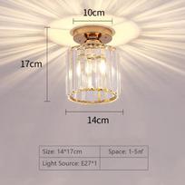 Krištolinis lubų apšvietimas koridoriaus kanalas lubų lempa Prabangus balkono koridoriaus lempa Namų fojė tako šviesa virtuvės lubų šviesa 3 Colors Dimmable