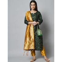 Women Salwar Kameez Set Cotton Silk Indian Party Wear Top Tunic Designer Kurti VSO-1756 c M-38