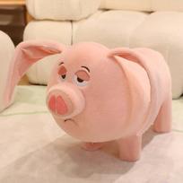 Funny Pig Chair Cartoon Pink Ears Piggy Plush Toys Soft Cotton Stuffed Sturdy Children Stool Back Cushion Lovely Room Decor 60cm rožinė