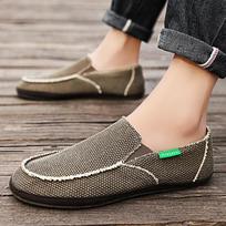 Men's Slip On Deck Shoes Canvas Loafer Vintage Flat Boat Shoes 39 ruda