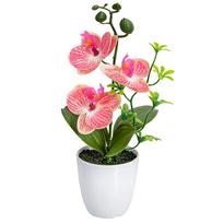 Artificial Orchid Flower Faux Orchid Plants Phalaenopsis Bonsai Outdoor Indoor Potted For Office Home Wedding Party Indoor Decor As picture