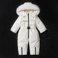 Kids One Piece Snowsuit Grils Boys Snowsuits Colorful Ski Suits Winter Hooded Romper Jumpsuits Toddler Outdoor Jacket Coat Children Snow Suits Outfits 120cm balta