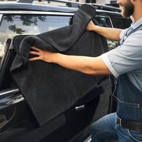 Mikropluošto automobilių džiovinimo rankšluosčiai Super sugeriantys nepūkuojantys skudurėliai Profesionalūs mikropluošto džiovinimo rankšluosčiai automobilių detalizavimui Langams juoda