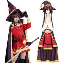 Megumin Cosplay Kostiumas su Peruku Raudonojo Demono Giminės Šis Nuostabus Cosplay Kostiumas Suaugusiems Įmantrus Kultūrinis Scenos Apranga Megumin cosplay naujas [Kamihei raudona