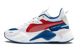PUMA RS X Hard Drive Patogūs ir madingi žemi vaikiški laisvalaikio batai Balti Mėlyni Paaugliams 370644-03 35.5