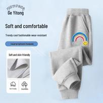 Kids' Korean Style Loose Sweatpants - Unisex Autumn/Spring Sports Casual Print 150 cm