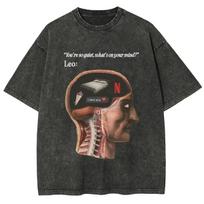 New Fashion Human Mind Brain Men Women Unisex Harajuku Washed T-Shirt Ropa Hombre Streetwear Retro Cotton T Shirts S įvairiaspalvis