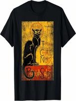 Vintage Tour Du Chat Noir Black Cat For Halloween T-Shirt S įvairiaspalvis