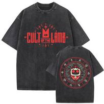 Game Player Cult of The Lamb Cute Funny T Shirt Retro Washed Fashion High Quality T-shirt Men Women 100% Cotton Oversized Tshirt S