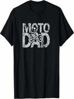 unisex Moto Dad Dirt Bike Jersey T Shirt Distressed S įvairiaspalvis