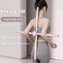 Joga kūno strypas nugaros tempimui - Kūno formavimas su besisukančiu užsegimu, pagamintas iš nerūdijančio plieno ir putplasčio rožinė
