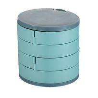 Rotating Multi Layer Jewelry Storage Box with Mirror Compact Design for Rings Earrings Bracelets and Accessories Organizer