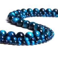Natural Gem Stone Royal Blue Tiger Eye Round loose stone Beads 4 6 8 10 12 MM DIY bracelet Necklace For Jewelry Making Wholesale 4mm(approx 46 pcs)