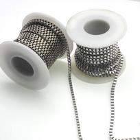 3meter/lot Stainless Steel Silver Tone Box Chain Bulk Jewelry Findings Curb Link Chain For DIY Handmade Necklace Bracelet Making 2.4mm  3meter