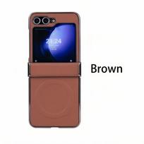 For Samsung Galaxy Z Flip 7 6 5 4 3 Lychee Texture Leather Magnetic Anti-Fingerprint Drop-Proof Folding Phone Case For Galaxy Z Flip 5 ruda
